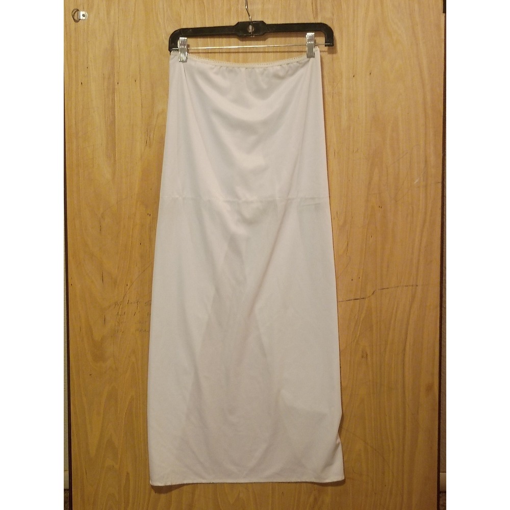 Davids Bridal White Maxi Half Slip Style 7218 Long Underskirt Small Slit USA